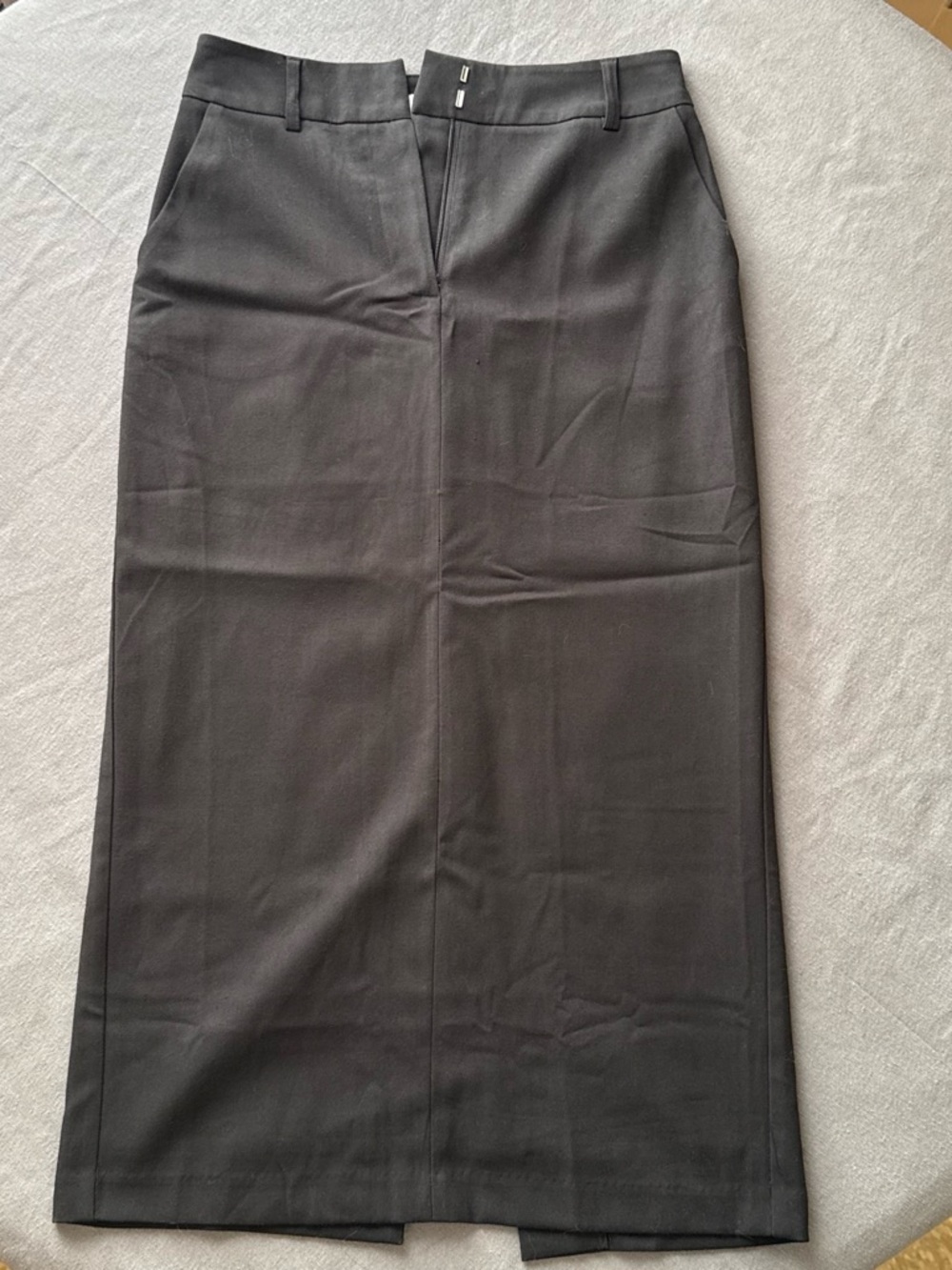 Forcast Charcoal Black Pencil Skirt with Front Seam